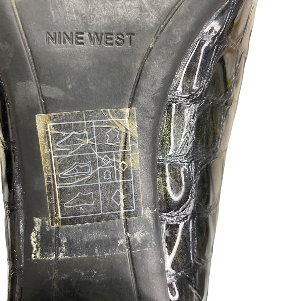 Nine West Black Patent Croc Print Heeled Loafer - 6.5 China - Picture 10 of 12
